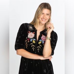 NEW! 3X Johnny Was~CELESTIN VELVET PUFF SLEEVE DRESS~NWT